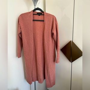 Ann Taylor Dusty Pink Wool Long Cardigan